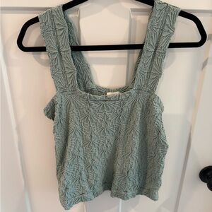 ARULA Textured Sage Green Tank Top